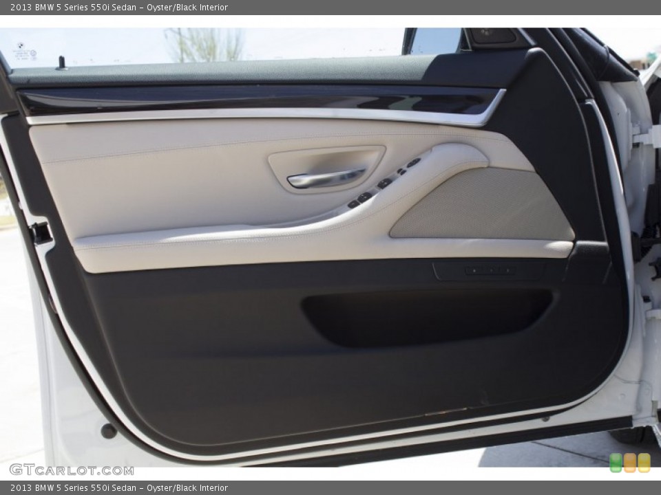 Oyster/Black Interior Door Panel for the 2013 BMW 5 Series 550i Sedan #78963163