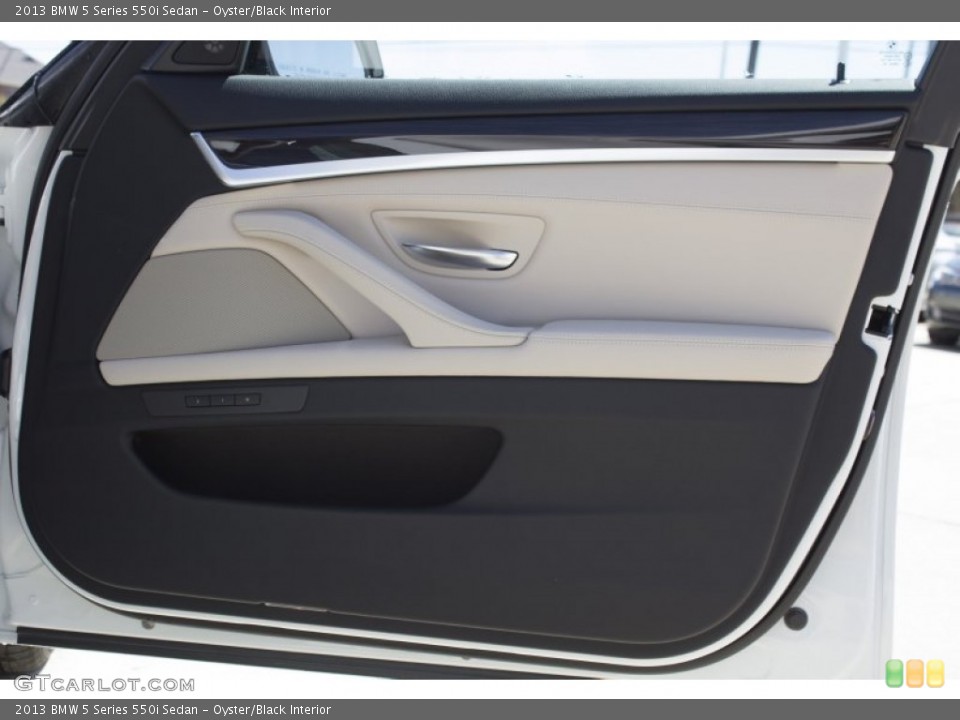 Oyster/Black Interior Door Panel for the 2013 BMW 5 Series 550i Sedan #78963204