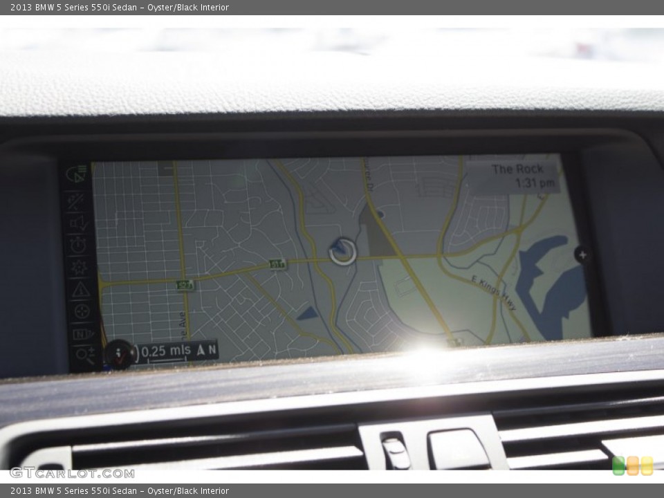 Oyster/Black Interior Navigation for the 2013 BMW 5 Series 550i Sedan #78963382