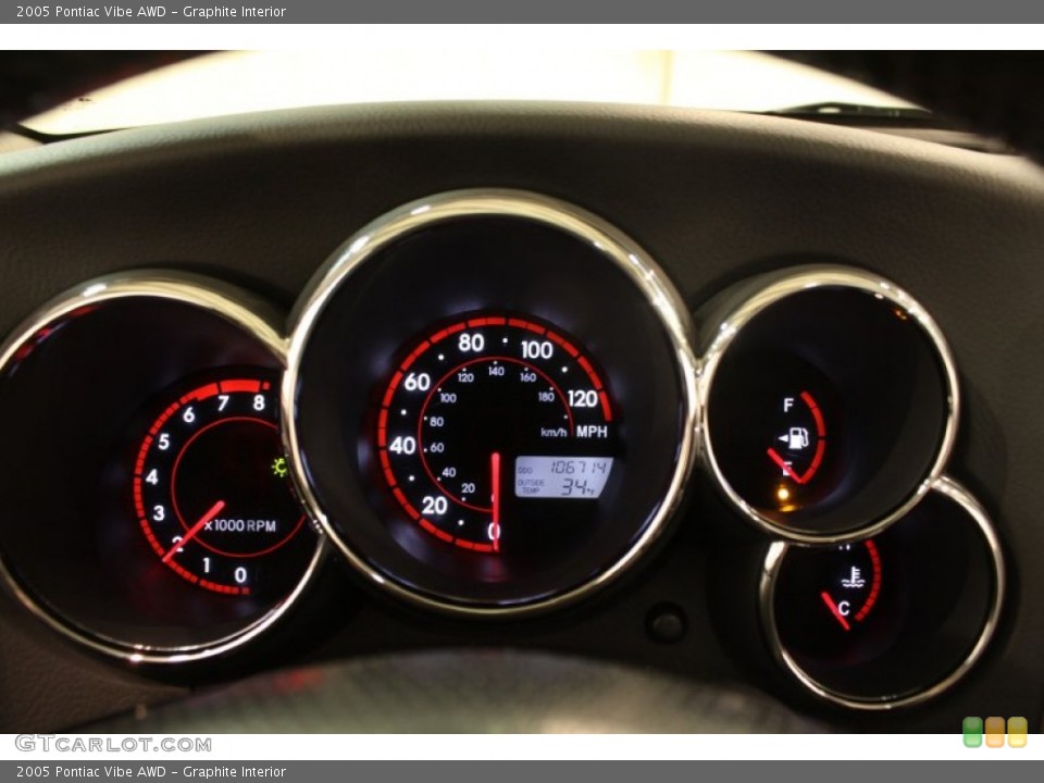 Graphite Interior Gauges for the 2005 Pontiac Vibe AWD #78963425