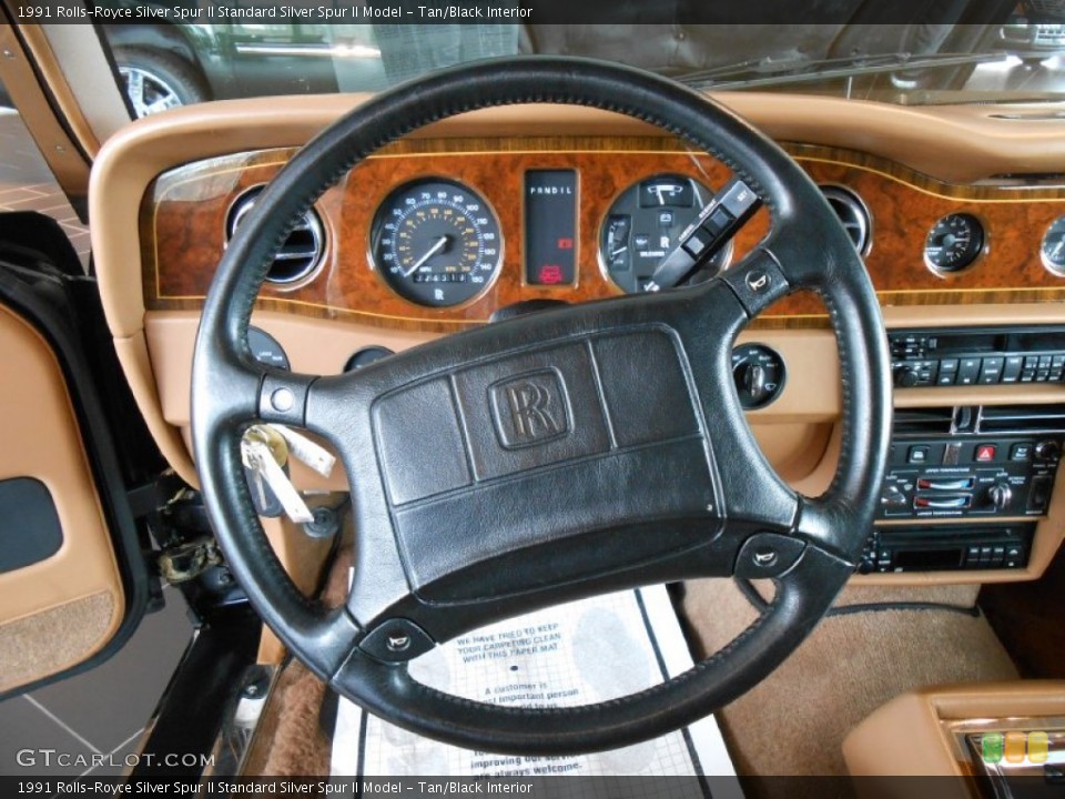Tan/Black Interior Steering Wheel for the 1991 Rolls-Royce Silver Spur II  #78964369