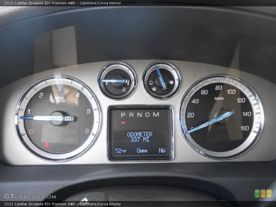 Cashmere/Cocoa Interior Gauges for the 2013 Cadillac Escalade ESV Premium AWD #78965382
