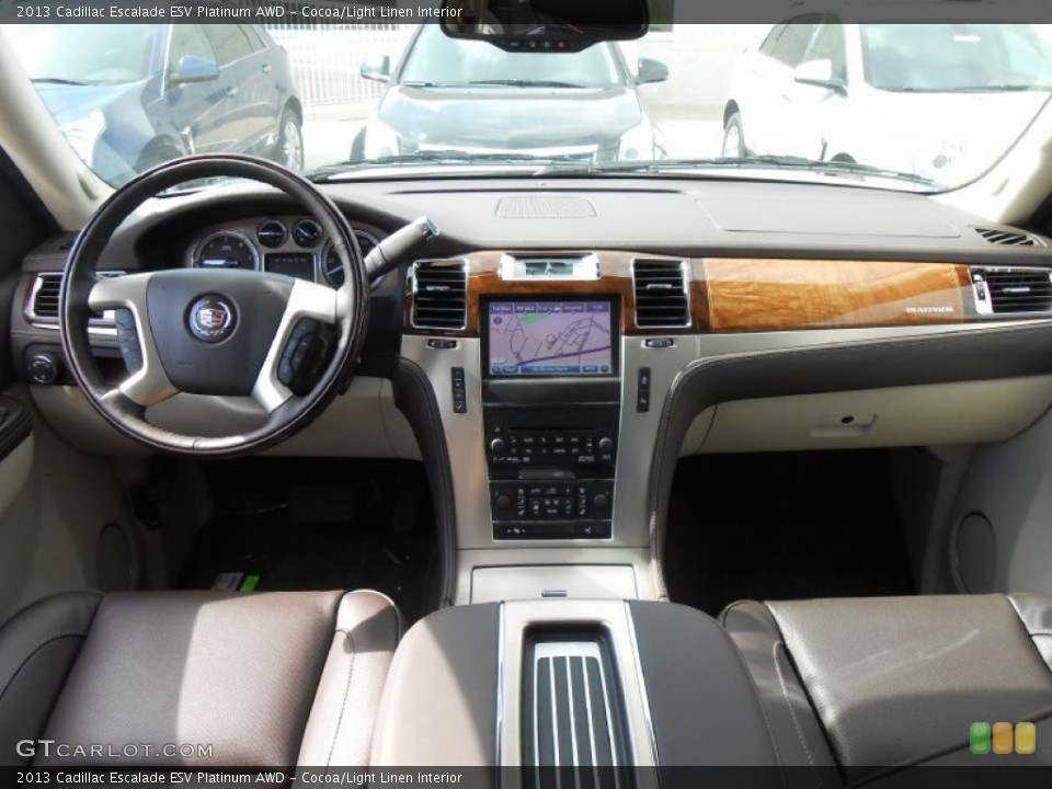 Cocoa/Light Linen Interior Dashboard for the 2013 Cadillac Escalade ESV Platinum AWD #78965602