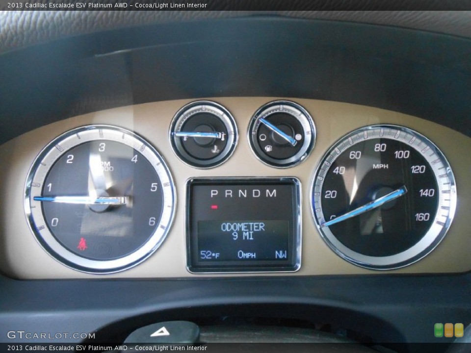Cocoa/Light Linen Interior Gauges for the 2013 Cadillac Escalade ESV Platinum AWD #78965683