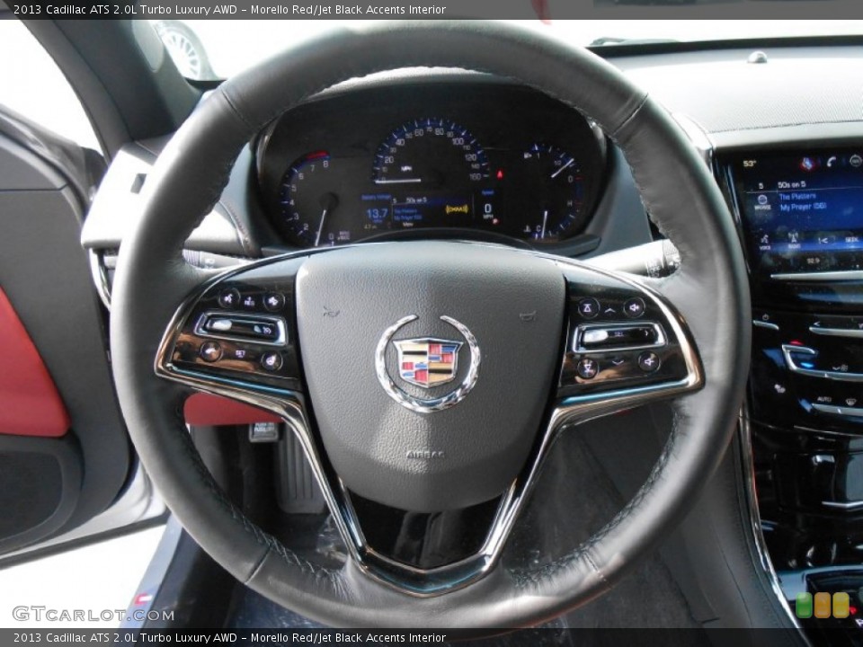 Morello Red/Jet Black Accents Interior Steering Wheel for the 2013 Cadillac ATS 2.0L Turbo Luxury AWD #78966274