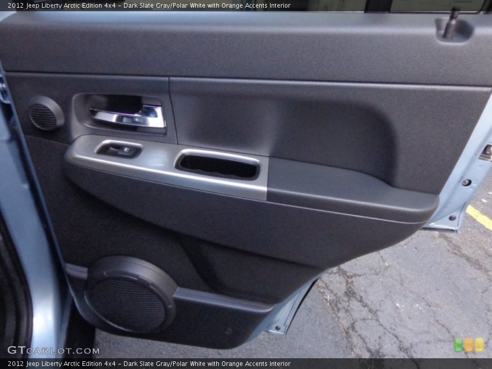 Dark Slate Gray/Polar White with Orange Accents Interior Door Panel for the 2012 Jeep Liberty Arctic Edition 4x4 #78966449