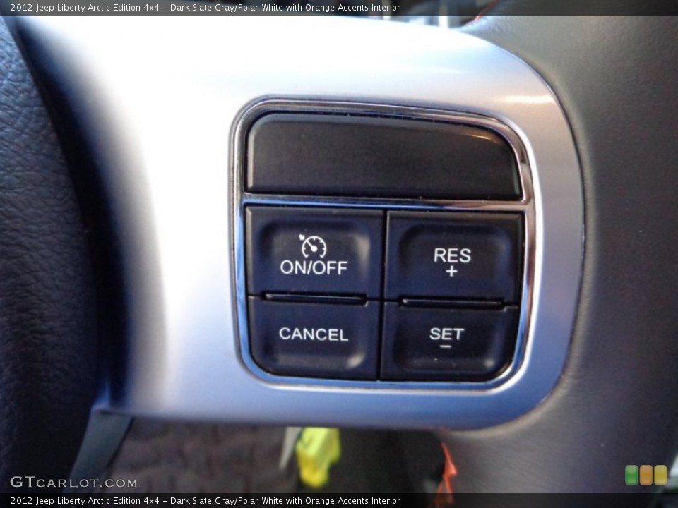 Dark Slate Gray/Polar White with Orange Accents Interior Controls for the 2012 Jeep Liberty Arctic Edition 4x4 #78966739
