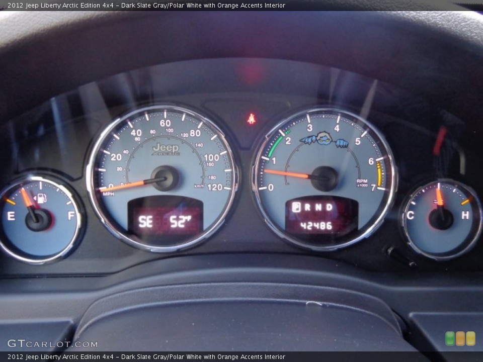Dark Slate Gray/Polar White with Orange Accents Interior Gauges for the 2012 Jeep Liberty Arctic Edition 4x4 #78966754