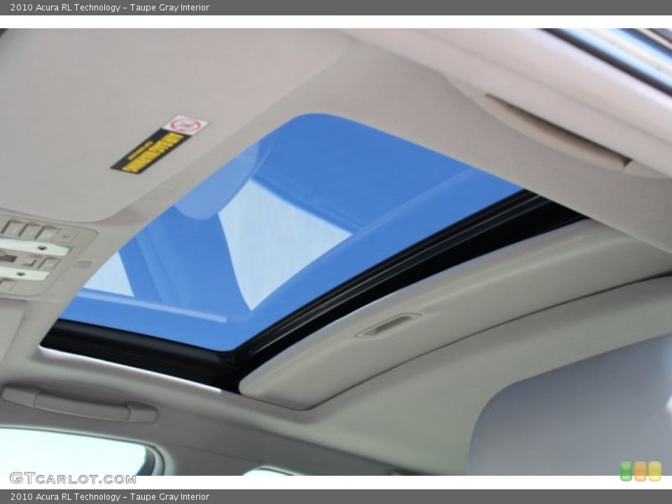 Taupe Gray Interior Sunroof for the 2010 Acura RL Technology #78967346