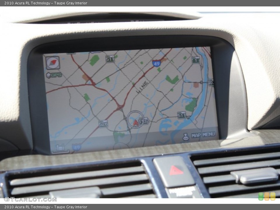 Taupe Gray Interior Navigation for the 2010 Acura RL Technology #78967366