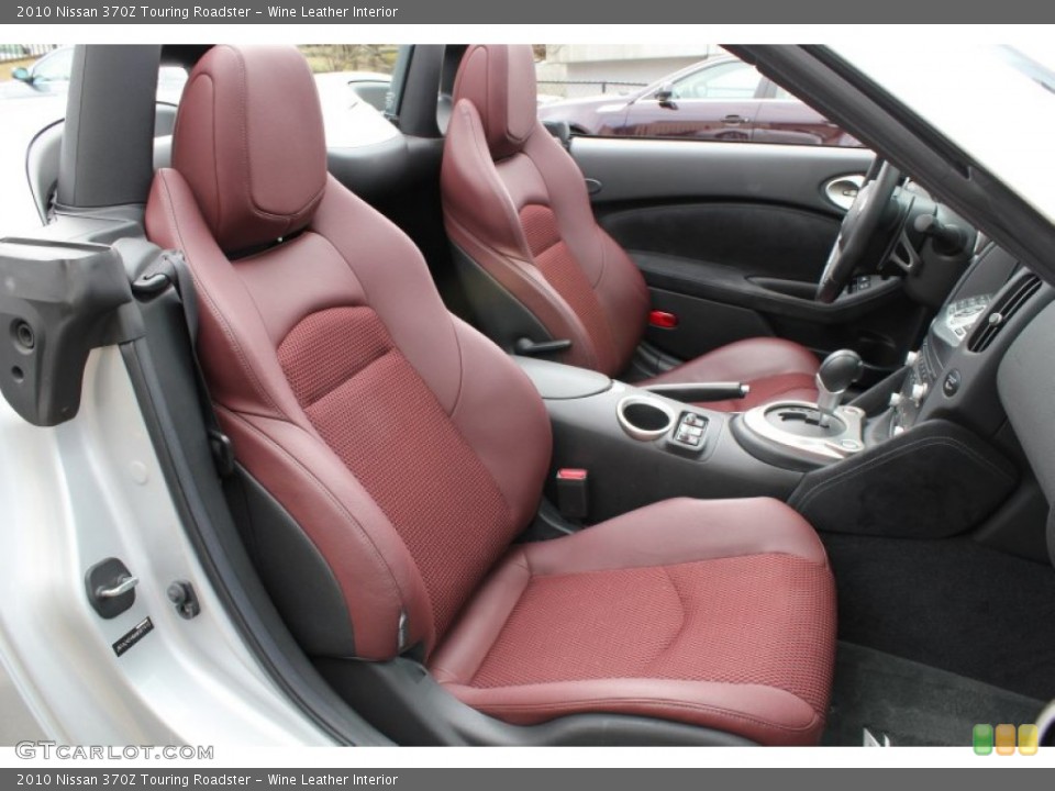 Wine Leather Interior Front Seat for the 2010 Nissan 370Z Touring Roadster #78974246