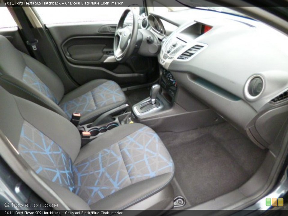 Charcoal Black/Blue Cloth Interior Photo for the 2011 Ford Fiesta SES Hatchback #78975015