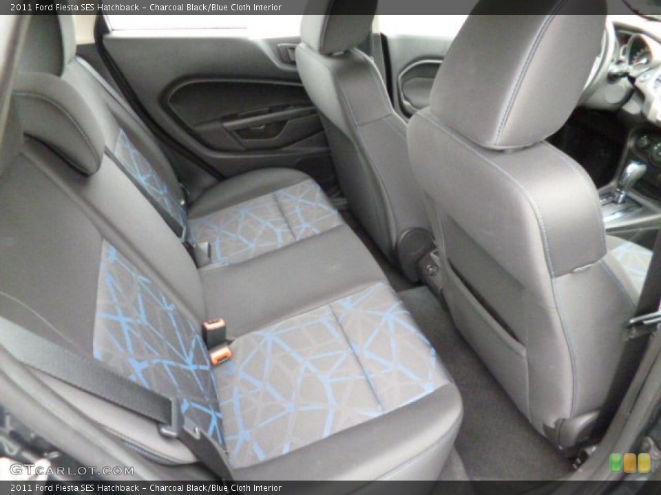 Charcoal Black/Blue Cloth Interior Rear Seat for the 2011 Ford Fiesta SES Hatchback #78975056