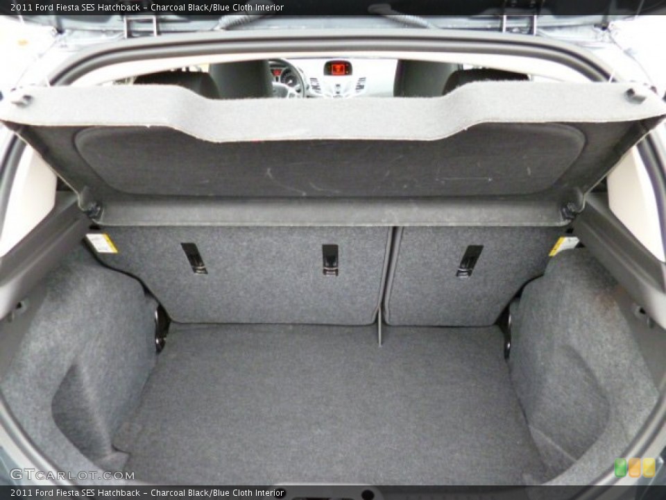 Charcoal Black/Blue Cloth Interior Trunk for the 2011 Ford Fiesta SES Hatchback #78975076