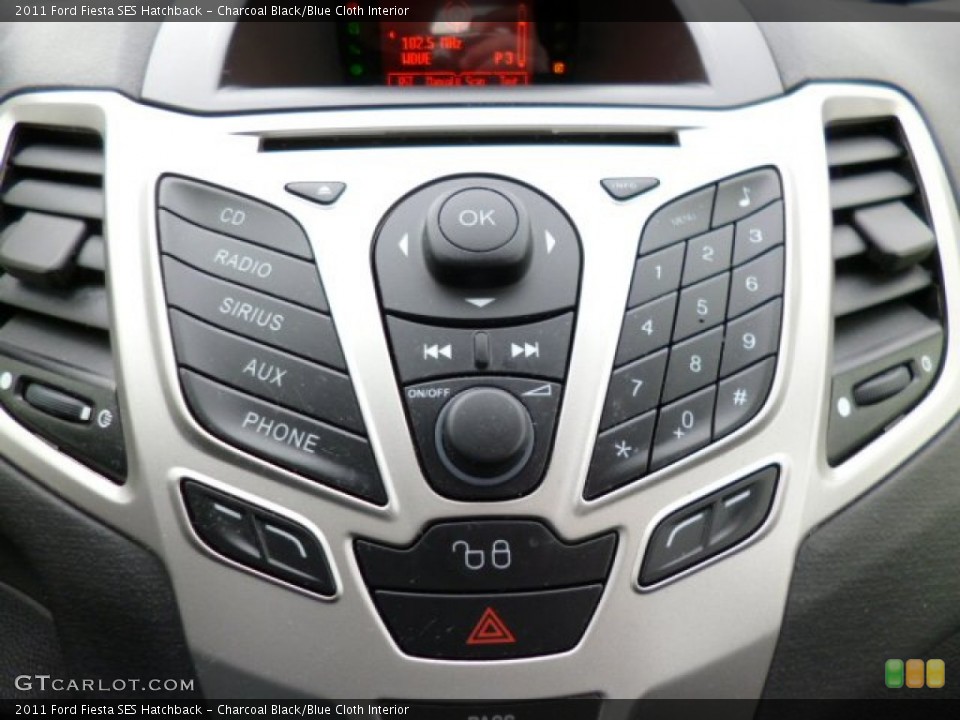 Charcoal Black/Blue Cloth Interior Controls for the 2011 Ford Fiesta SES Hatchback #78975189