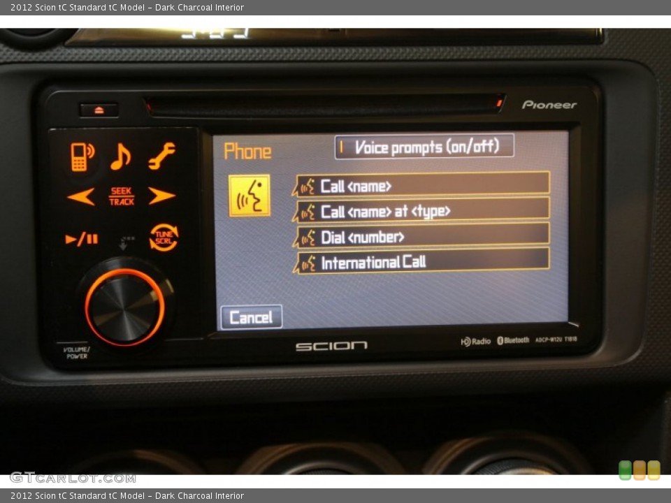 Dark Charcoal Interior Controls for the 2012 Scion tC  #78977128