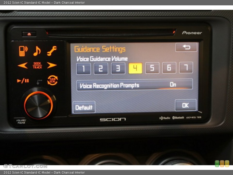 Dark Charcoal Interior Controls for the 2012 Scion tC  #78977272