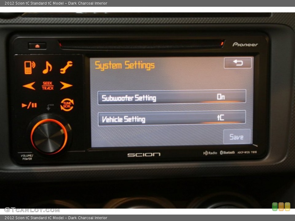 Dark Charcoal Interior Controls for the 2012 Scion tC  #78977327