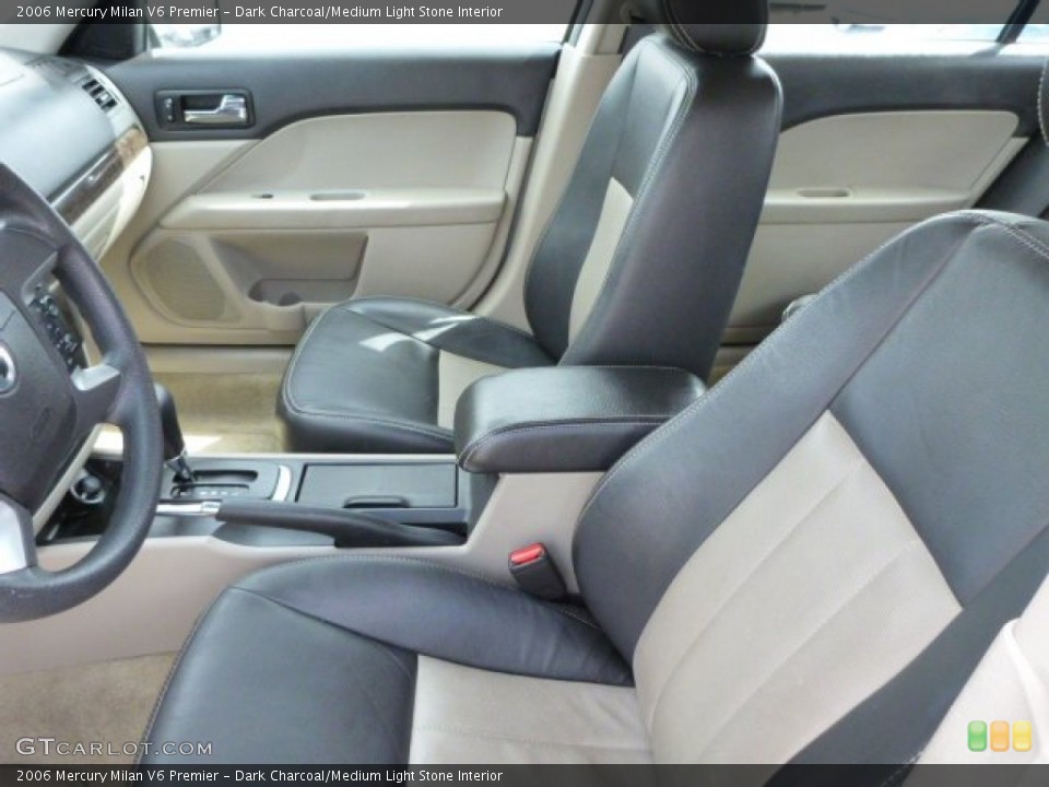 Dark Charcoal/Medium Light Stone Interior Front Seat for the 2006 Mercury Milan V6 Premier #78988780