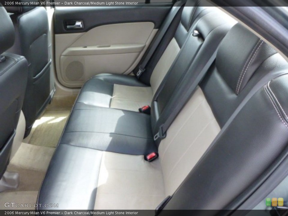 Dark Charcoal/Medium Light Stone Interior Rear Seat for the 2006 Mercury Milan V6 Premier #78988794