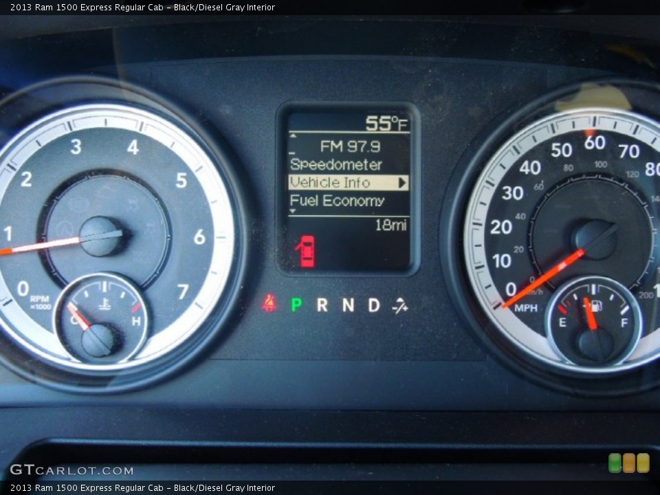Black/Diesel Gray Interior Gauges for the 2013 Ram 1500 Express Regular Cab #79005804
