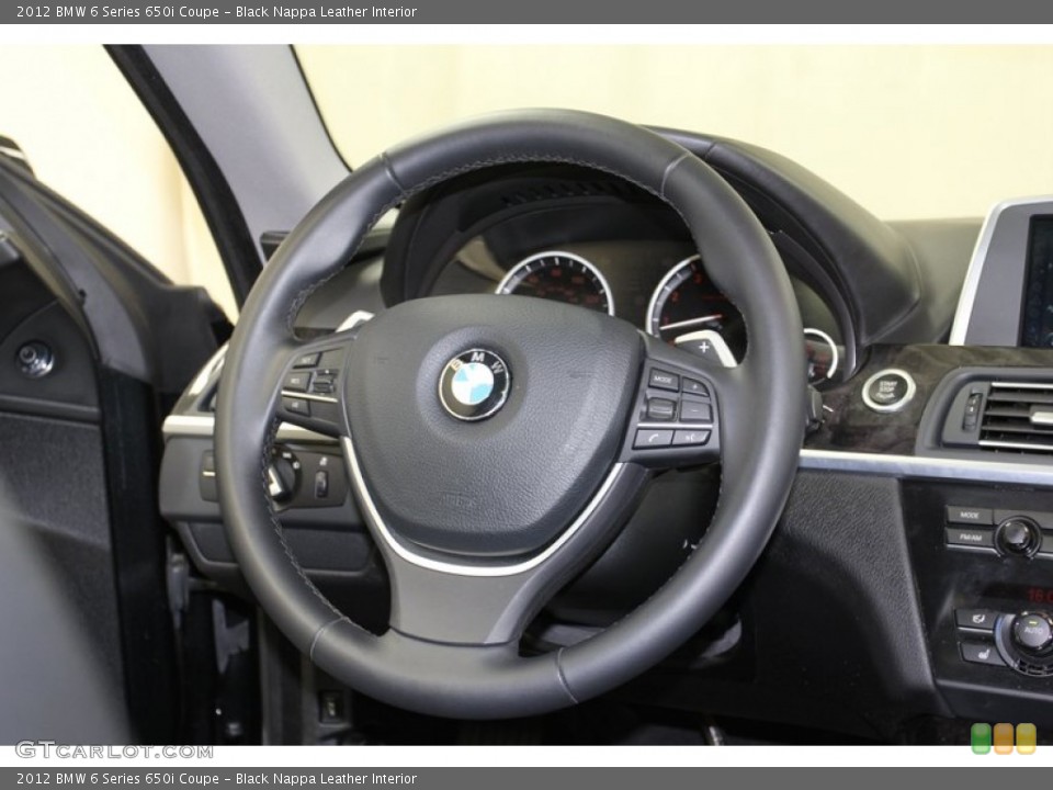Black Nappa Leather Interior Steering Wheel for the 2012 BMW 6 Series 650i Coupe #79009775