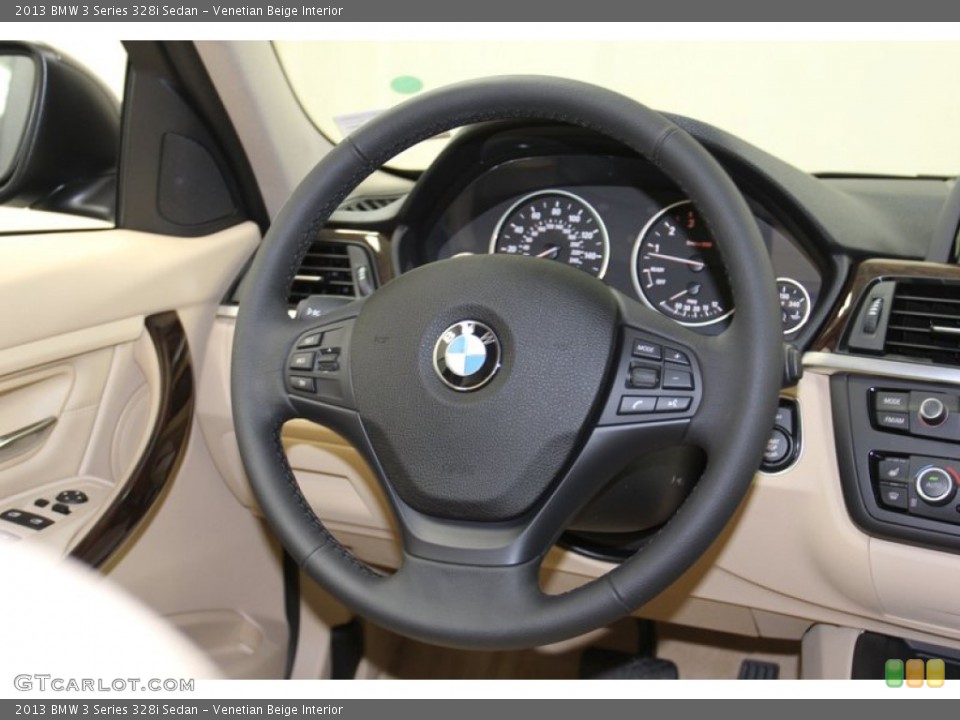 Venetian Beige Interior Steering Wheel for the 2013 BMW 3 Series 328i Sedan #79017570