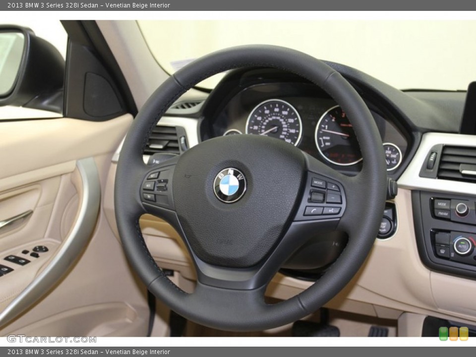 Venetian Beige Interior Steering Wheel for the 2013 BMW 3 Series 328i Sedan #79018339