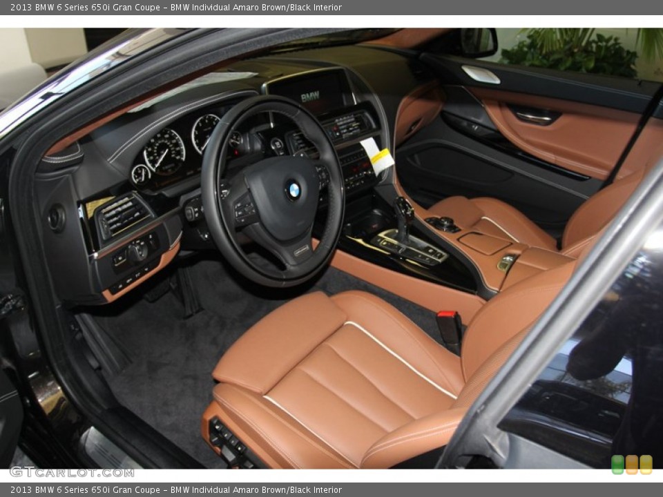 BMW Individual Amaro Brown/Black Interior Prime Interior for the 2013 BMW 6 Series 650i Gran Coupe #79019722