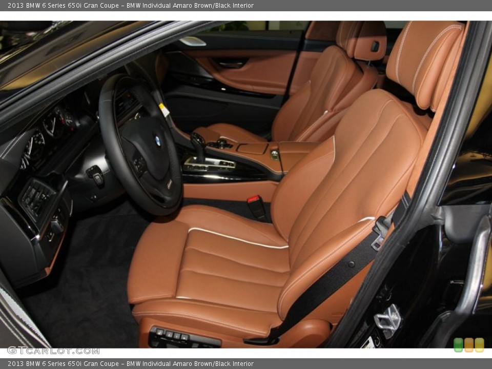 BMW Individual Amaro Brown/Black Interior Photo for the 2013 BMW 6 Series 650i Gran Coupe #79019875