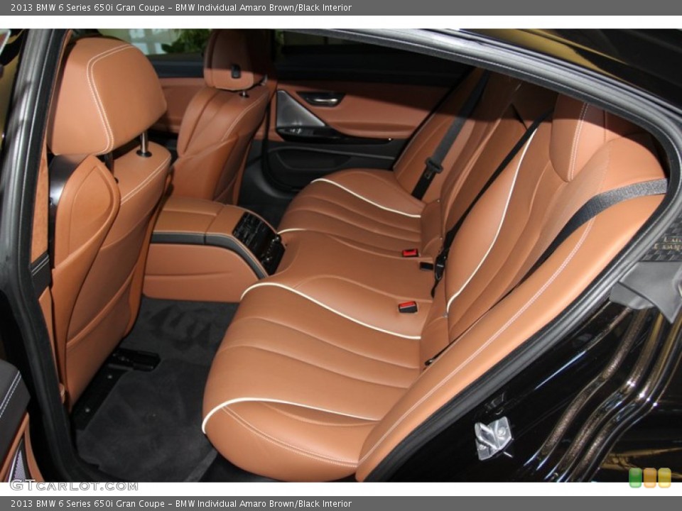 BMW Individual Amaro Brown/Black Interior Rear Seat for the 2013 BMW 6 Series 650i Gran Coupe #79019890