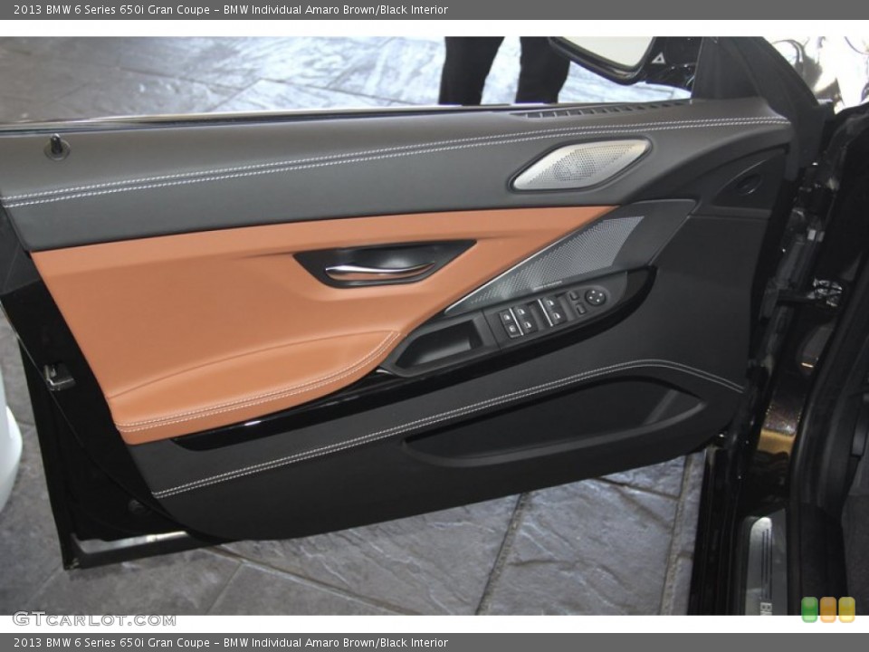 BMW Individual Amaro Brown/Black Interior Door Panel for the 2013 BMW 6 Series 650i Gran Coupe #79019911