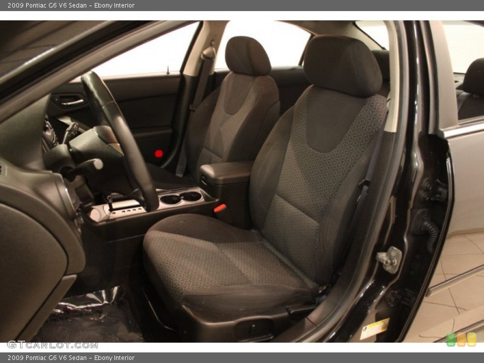 Ebony Interior Front Seat for the 2009 Pontiac G6 V6 Sedan #79019959