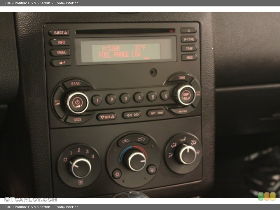 Ebony Interior Controls for the 2009 Pontiac G6 V6 Sedan #79019996