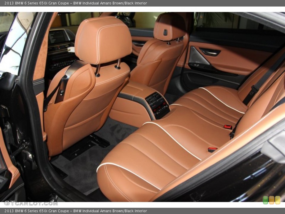 BMW Individual Amaro Brown/Black Interior Rear Seat for the 2013 BMW 6 Series 650i Gran Coupe #79020269
