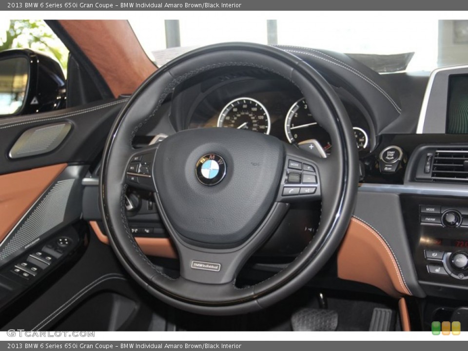 BMW Individual Amaro Brown/Black Interior Steering Wheel for the 2013 BMW 6 Series 650i Gran Coupe #79020291