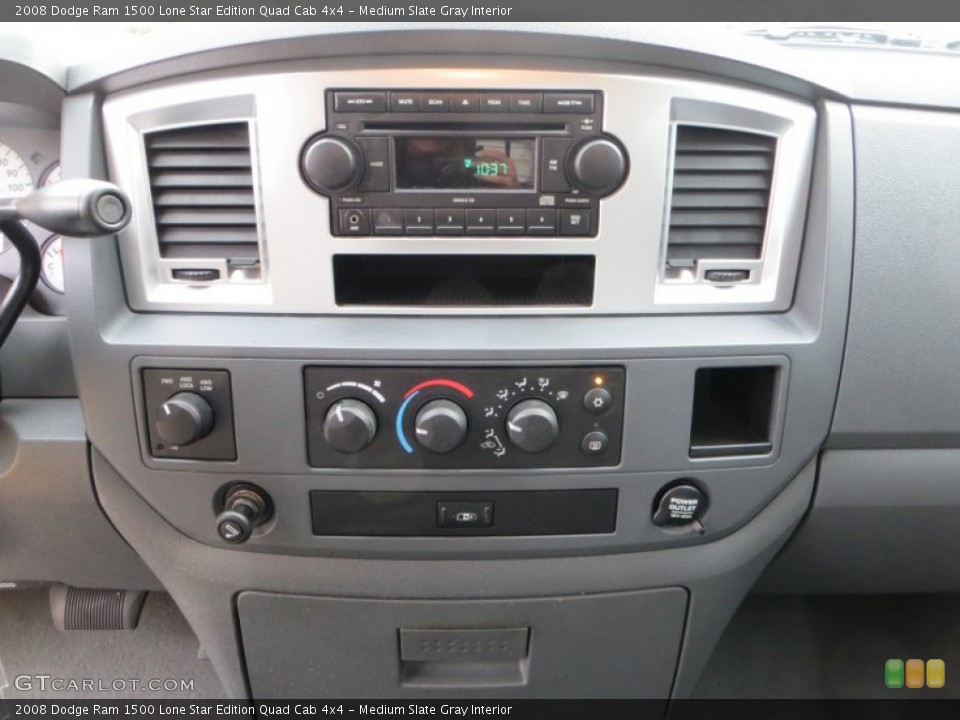 Medium Slate Gray Interior Controls for the 2008 Dodge Ram 1500 Lone Star Edition Quad Cab 4x4 #79025056