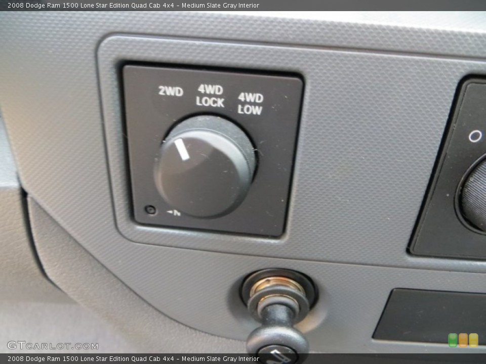 Medium Slate Gray Interior Controls for the 2008 Dodge Ram 1500 Lone Star Edition Quad Cab 4x4 #79025116