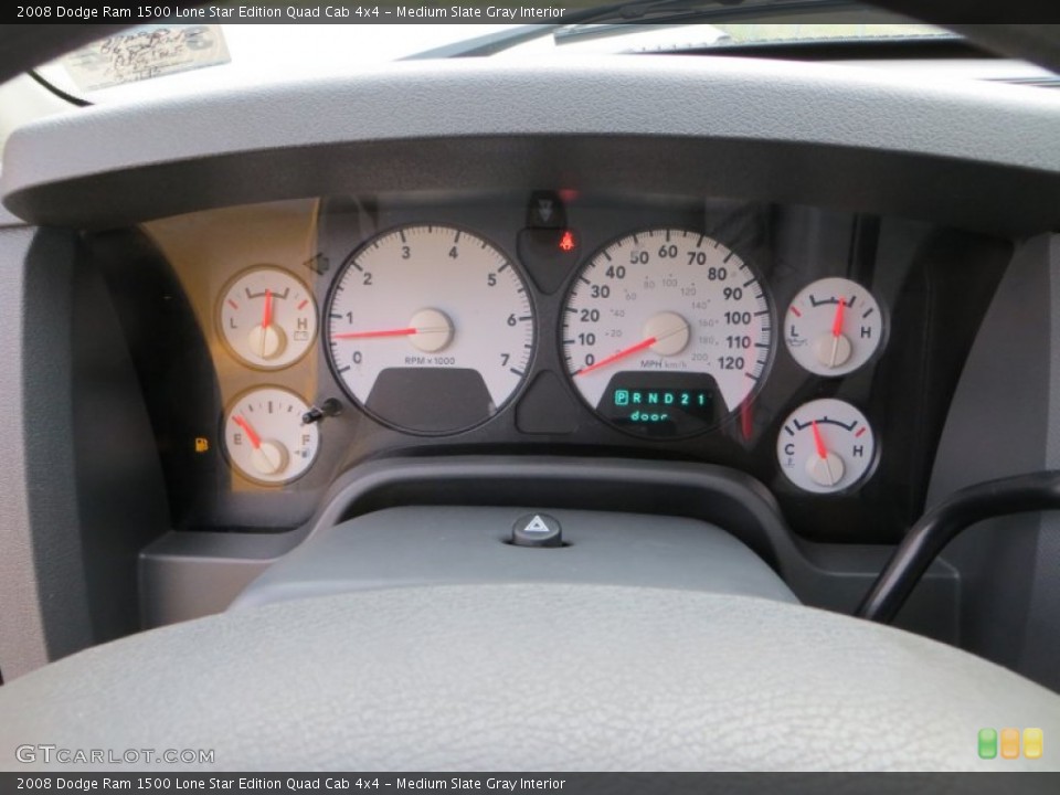 Medium Slate Gray Interior Gauges for the 2008 Dodge Ram 1500 Lone Star Edition Quad Cab 4x4 #79025162