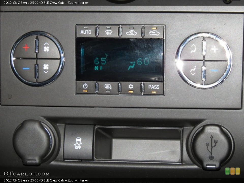 Ebony Interior Controls for the 2012 GMC Sierra 2500HD SLE Crew Cab #79028579