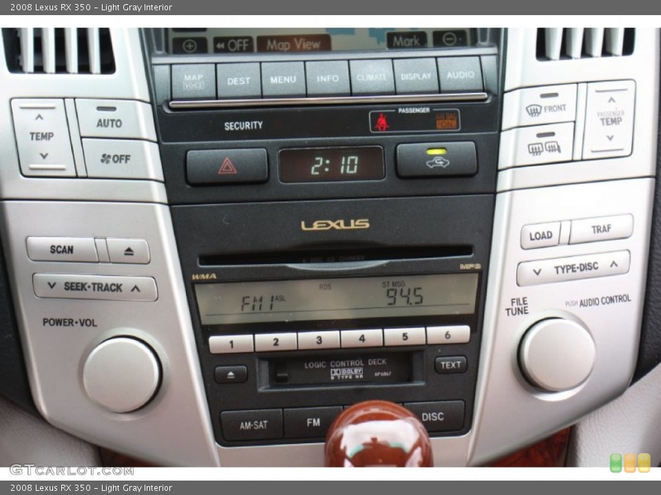 Light Gray Interior Controls for the 2008 Lexus RX 350 #79030924