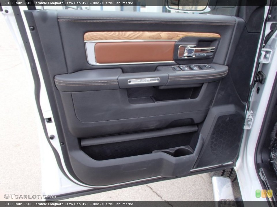 Black/Cattle Tan Interior Door Panel for the 2013 Ram 2500 Laramie Longhorn Crew Cab 4x4 #79031162