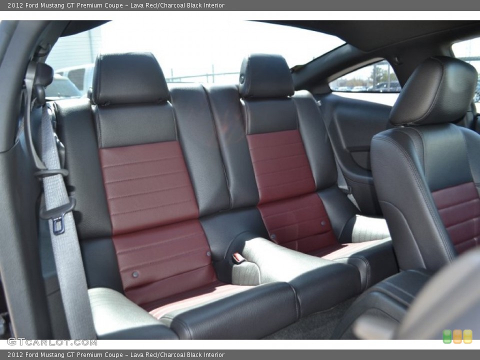 Lava Red/Charcoal Black Interior Rear Seat for the 2012 Ford Mustang GT Premium Coupe #79046778