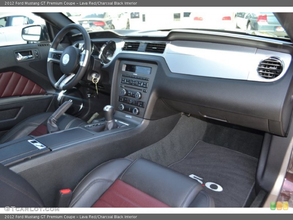 Lava Red/Charcoal Black Interior Dashboard for the 2012 Ford Mustang GT Premium Coupe #79046852