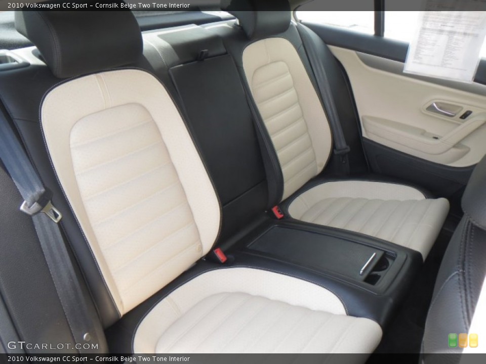 Cornsilk Beige Two Tone Interior Rear Seat for the 2010 Volkswagen CC Sport #79061710