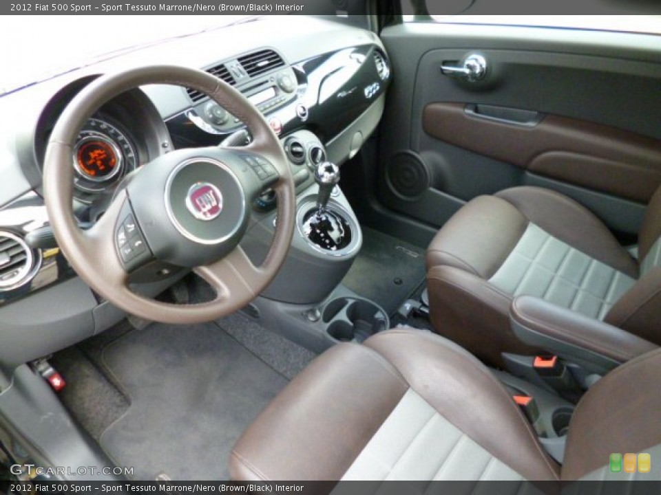 Sport Tessuto Marrone/Nero (Brown/Black) Interior Prime Interior for the 2012 Fiat 500 Sport #79082877