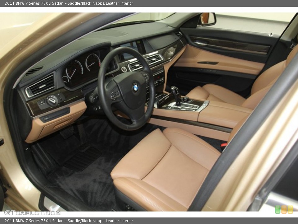 Saddle/Black Nappa Leather Interior Prime Interior for the 2011 BMW 7 Series 750Li Sedan #79083825