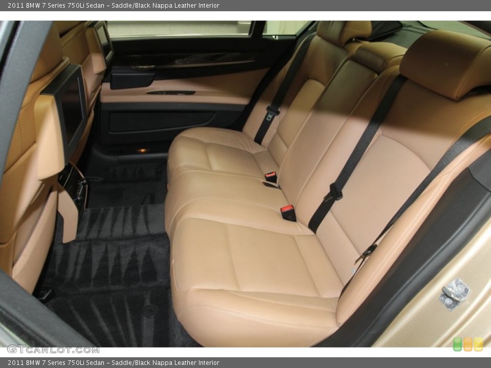 Saddle/Black Nappa Leather Interior Rear Seat for the 2011 BMW 7 Series 750Li Sedan #79083850