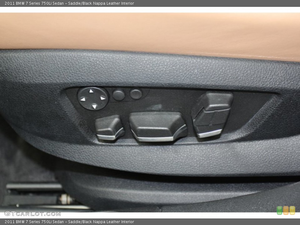 Saddle/Black Nappa Leather Interior Controls for the 2011 BMW 7 Series 750Li Sedan #79083909