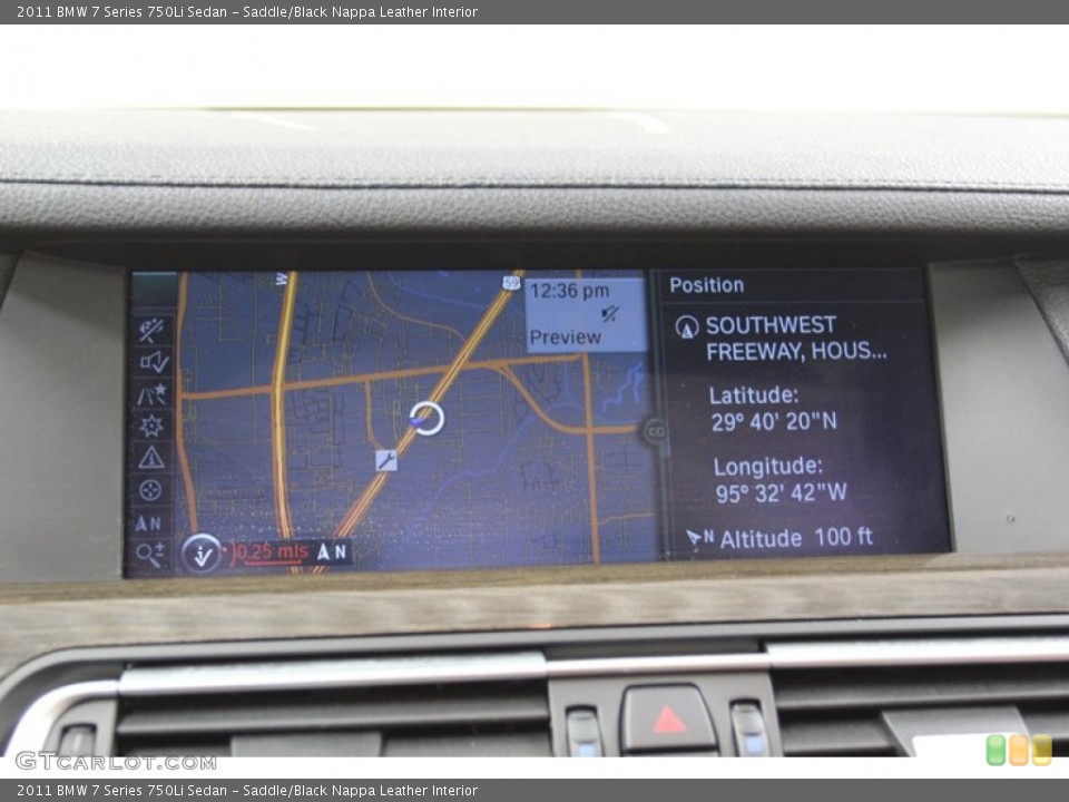 Saddle/Black Nappa Leather Interior Navigation for the 2011 BMW 7 Series 750Li Sedan #79084006